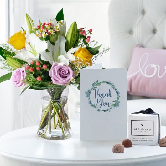Glaze, Vase, 6 Mixed Truffles & Thank You Card
