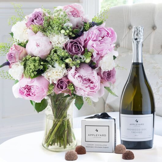 Lilac Rose & Peony, Prosecco & 6 Truffles