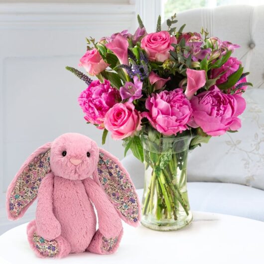 Midsummer Melody & Jellycat Pink Blossom Bunny