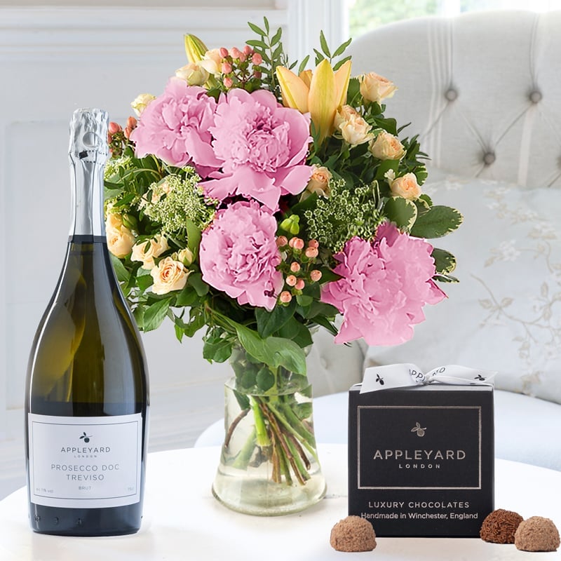 Peony Garden, Prosecco & 12 Truffles